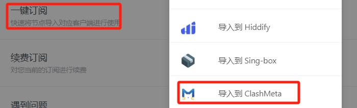 导入 Clash Meta 配置